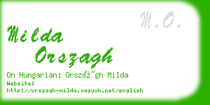 milda orszagh business card